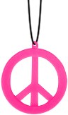 Peace Ketting Neon Pink
