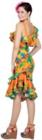 Jurk Hawaii Orange Flowers voor dames (zijkant)