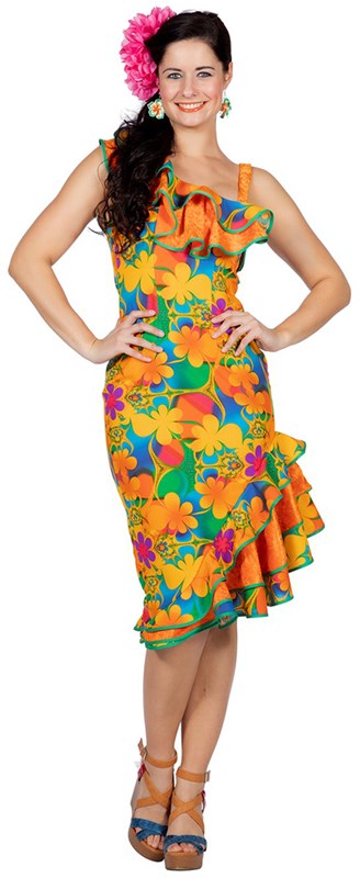 Jurk Hawaii Orange Flowers voor dames