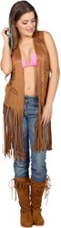 Hippie Vest Lang Bruin voor dames