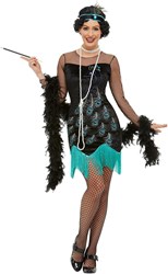 Damesjurk Flapper Pauw (Jaren 20)
