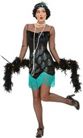 Damesjurk Flapper Pauw (Jaren 20) (1)