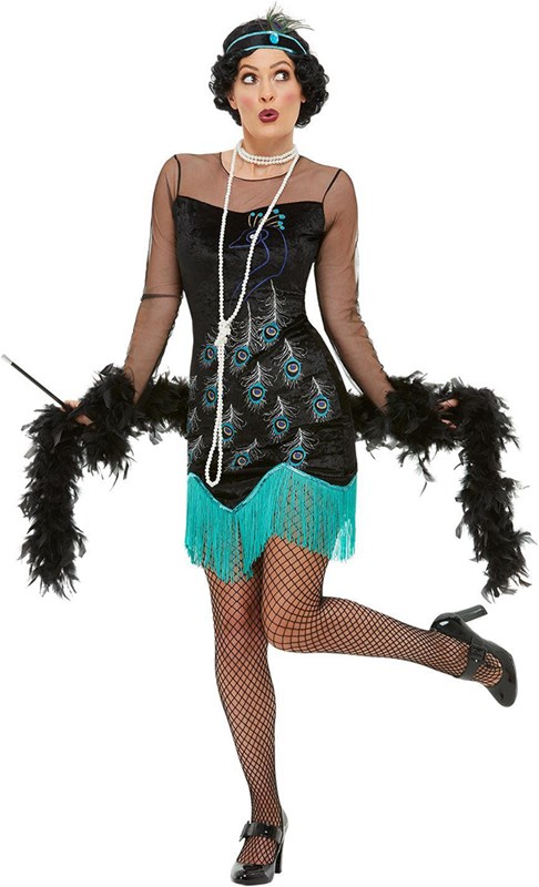 Damesjurk Flapper Pauw (Jaren 20) (1)