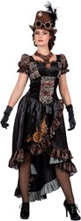 Dames Steampunk Jurk Zwart Luxe