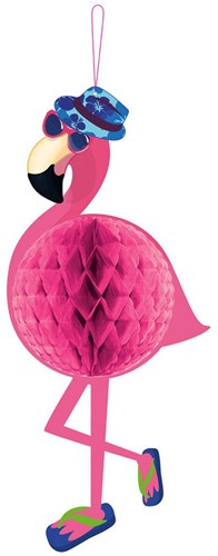 Decoratie Honeycomb Flamingo (58x22cm)