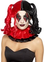 Pruik Twisted Harlequin Rood-Zwart