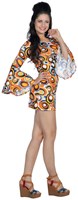 Jurkje Disco Seventies Cirkels voor dames (zijkant)