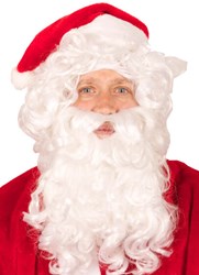 Pruik + Baard Kerstman Luxe