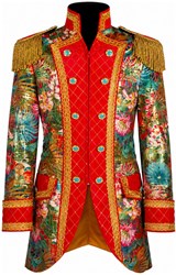 Carnavalsjas Heren Metallic Flower Rood