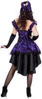 Damesjurk Burlesque Bordeaux Paars/Zwart  (achterkant)
