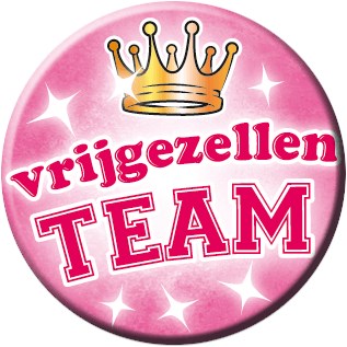 Button Vrijgezellenteam Roze