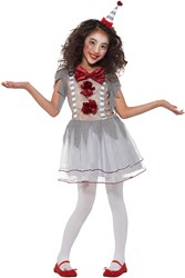 Meisjeskostuum Scary Vintage Clown Grijs-Rood
