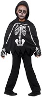Kinder Poncho Skelet met Capuchon en Handschoenen (jongen)