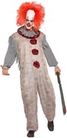 Herenkostuum Scary Vintage Clown Grijs-Rood-2