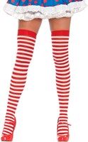 Sexy Overknee Rood-Wit Gestreept