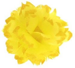Bloem Geel met Glitter aan IJzerdraad