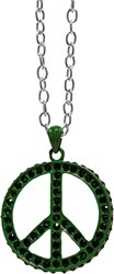 Peace Ketting Groen + Strass 