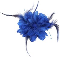 Bloemenbroche Blauw met pareltjes