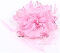 Bloemenbroche Roze met pareltjes