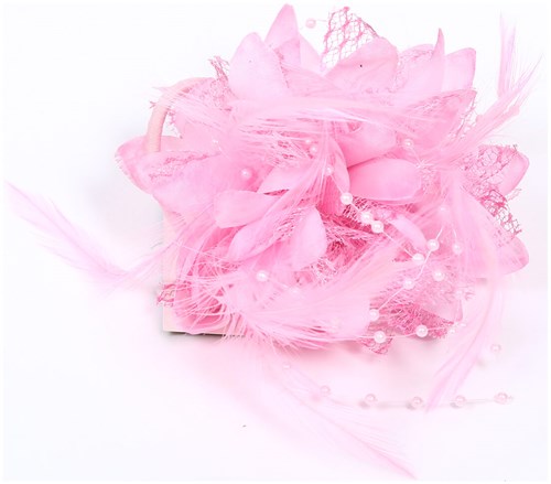 Bloemenbroche Roze met pareltjes