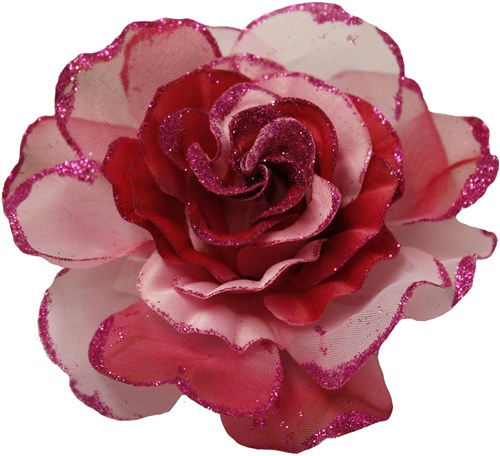 Bloemenbroche Glitter + Klem Pink 