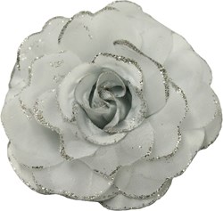 Bloemenbroche Glitter + Klem Wit 