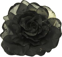Bloemenbroche Glitter + Klem Zwart
