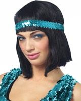 Pailletten Hoofdbandje Turquoise (voorbeeld)