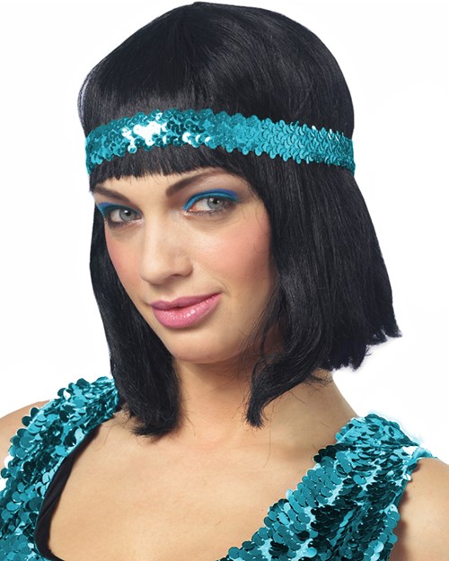 Pailletten Hoofdbandje Turquoise (voorbeeld)
