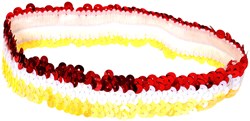 Pailletten Hoofdbandje Rood-Wit-Geel