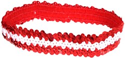 Pailletten Hoofdbandje Rood-Wit-Rood
