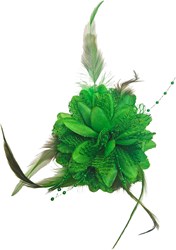 Bloemenbroche Groen met pareltjes