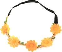 Hippie Hoofdbandje Madeliefjes Oranje