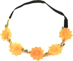 Hippie Hoofdbandje Madeliefjes Oranje