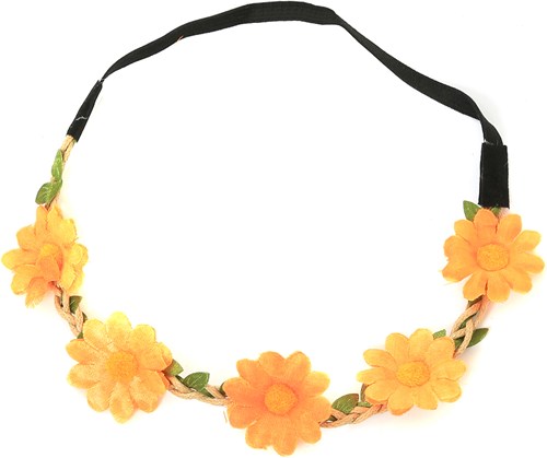 Hippie Hoofdbandje Madeliefjes Oranje