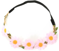 Hippie Hoofdbandje Madeliefjes Roze