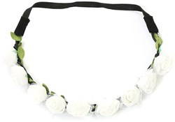 Haarbandje met Witte Bloemen en Tule (foam)