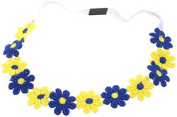 Bloemen Haarband Blauw-Geel