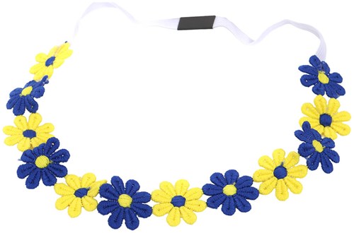 Bloemen Haarband Blauw-Geel