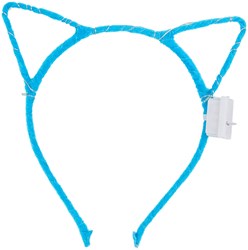Diadeem Kattenoortjes Blauw met LED-Lampjes