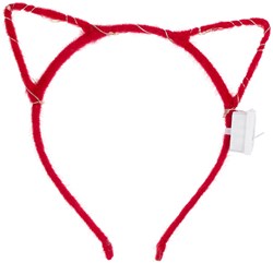 Diadeem Kattenoortjes Rood met LED-Lampjes