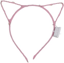 Diadeem Kattenoortjes Roze met LED-lampjes