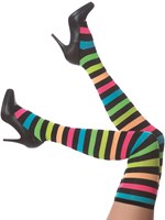 Overknees / Cheerleader Sokken Zwart-Rainbow