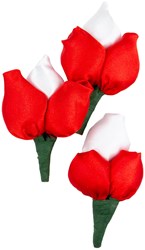 Tulpen Broche Rood-Wit - 3st