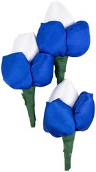 Tulpen Broche Blauw-Wit - 3st