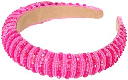 Glitter Haarband Pink met Steentjes