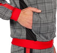 Trendy Trainingspak Rood-Grijs Geruit (detail 3)