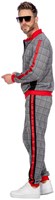 Trendy Trainingspak Rood-Grijs Geruit (zijkant)