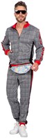 Trendy Trainingspak Rood-Grijs Geruit