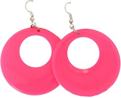 Disco Oorbellen Neon Pink